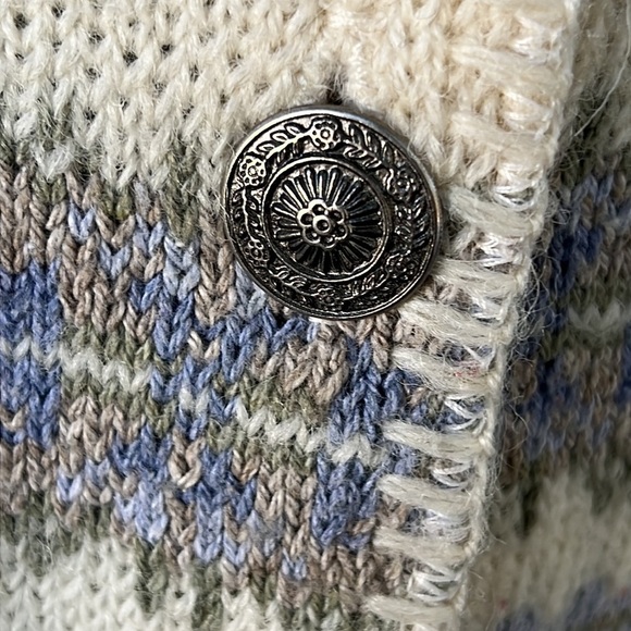 ALPS WOOL SCANDINAVIAN NORDIC FAIR ISLE BUTTON CARDIGAN SIZE MEDIUM - Picture 3 of 6